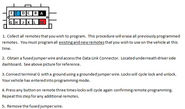 Free Keyless Entry Remote Programming